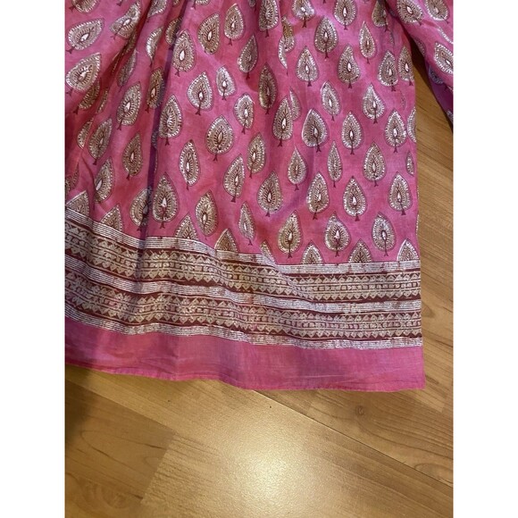 Calypso Saint Barth Size 1 Balloon Sleeve Trapeze Blouse‎ Cotton Coastal Boho - Picture 9 of 14